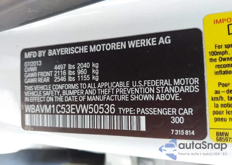 2014 BMW X1 Sdrive28I из США, поврежденный, VIN WBAVM1C53EVW50536